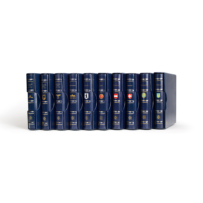 Turn-bar binder PERFECT DP, classic design, imprint, incl. slipcase