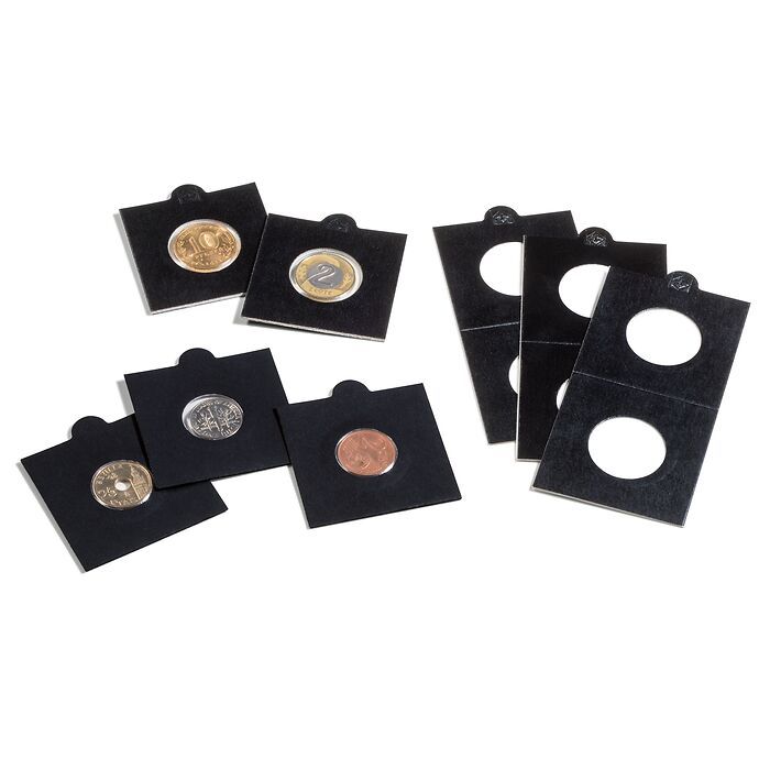 Coin holders, self-adhesive, black