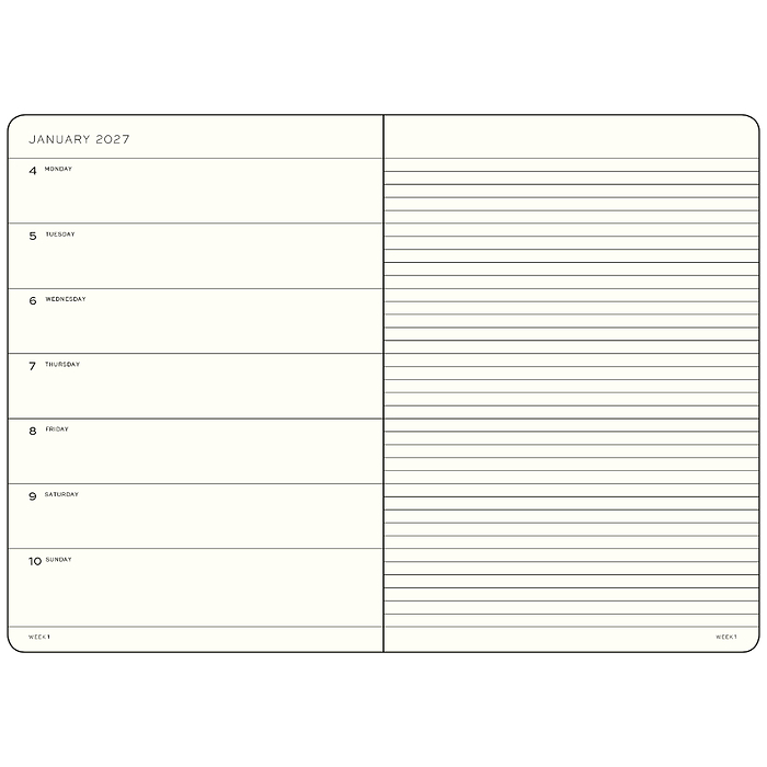 Weekly Planner and Notebook 2027