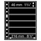 Plastic pockets GRANDE Sheets 6S, with 6 horizontal stripes, black