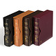 Leather binder OPTIMA, in classic design, leatherette slipcase, darkbrown