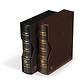 Leather binder OPTIMA, in classic design, leatherette slipcase, dark brown